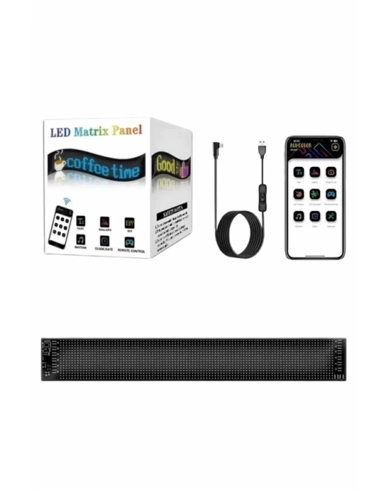 Led Ekran Matrix Panel Dijital Araba Yazısı RGB 16x64