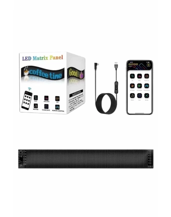 Led Ekran Matrix Panel Dijital Araba Yazısı RGB 16x64