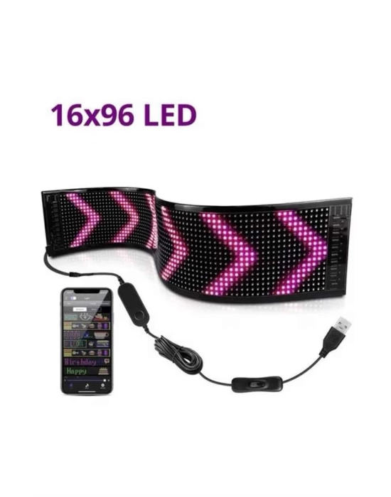Led Ekran Matrix Panel En Büyük Boy 16X96 Araba Yazısı 19.2x89.8 cm