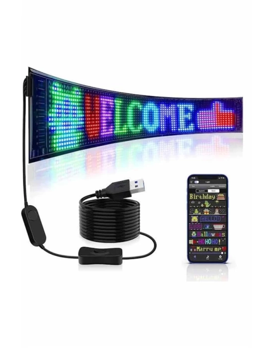 Led Ekran Matrix Panel En Büyük Boy 16X96 Araba Yazısı 19.2x89.8 cm