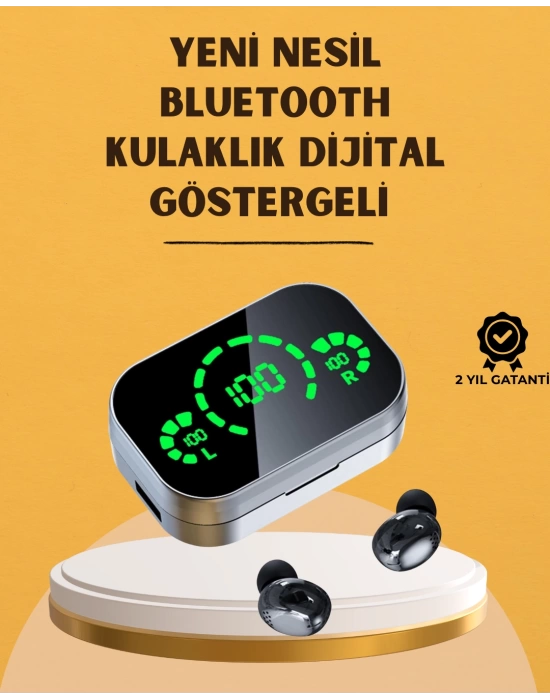 LED Ekranlı Kablosuz Kulaklık – Gürültü Önleyici Mikrofon ve Dokunmatik Özellikli