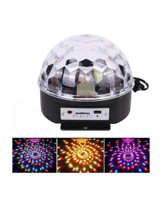 Led Işık Disko Topu Bluetooth Hoparlörlü USB Müzik Çalar Kumandalı
