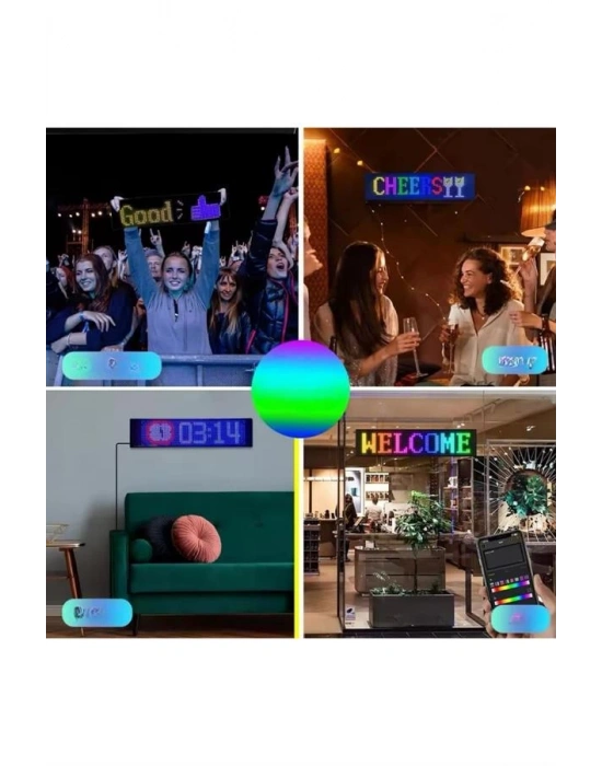 Led Matrix Bluetooth Bağlantılı Araç Camına Uygun Pixsel Görünümlü 16X96