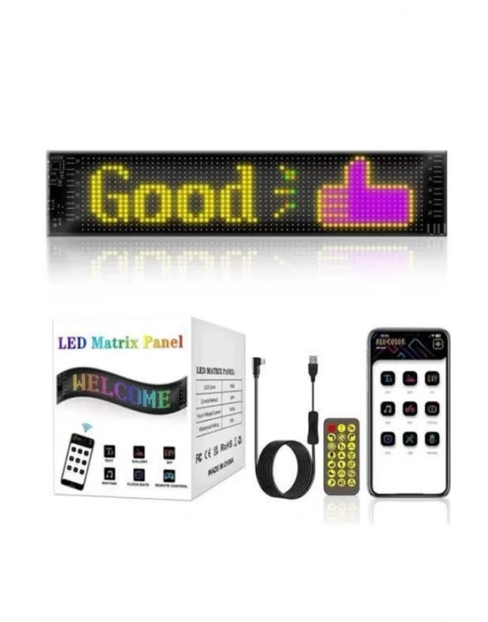 Led Matrix Bluetooth Bağlantılı Araç Camına Uygun Pixsel Görünümlü 16X96