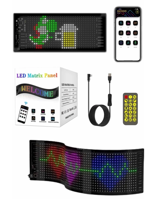 Led Panel 16*64 Led Uzaktan Kumandalı Telefon Kontrollü LED Ekran
