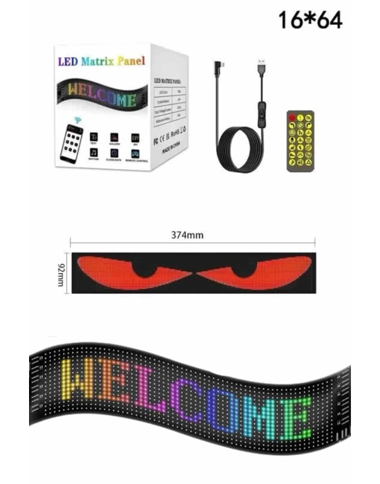 Led Panel 16*64 Led Uzaktan Kumandalı Telefon Kontrollü LED Ekran