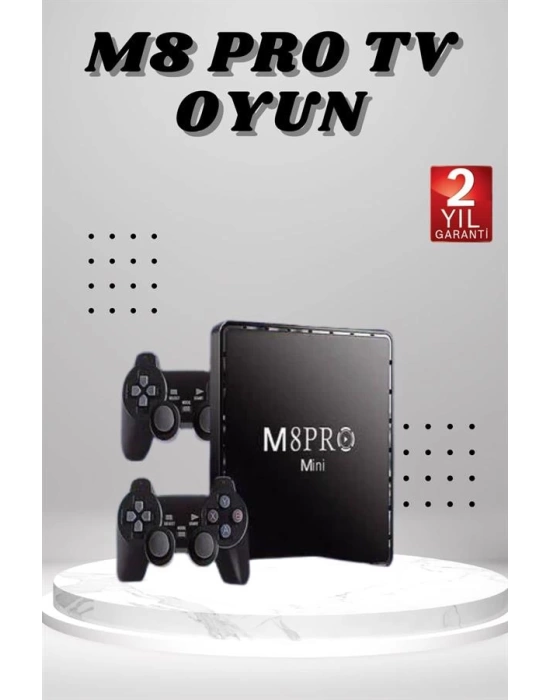 M8 PRO Mini 2.4G 10K ultra HD 64 GB TV BOX Android TV GAME BOX  2 Adet Oyun Konsolu