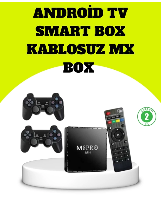 M8Pro Android TV Box ve Retro Oyun Konsolu 64GB