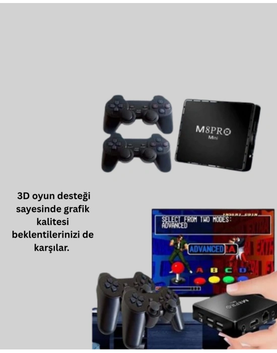 M8Pro Android TV Box ve Retro Oyun Konsolu 64GB