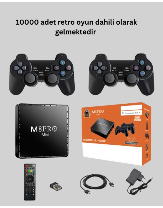 M8Pro Android TV Box ve Retro Oyun Konsolu 64GB
