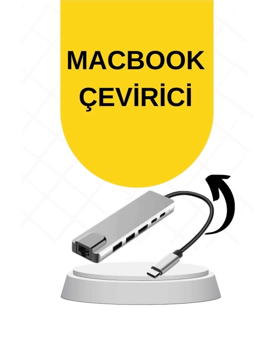 Macbook Pro/air Uyumlu USB Type-C 8 In 1 Hub Dönüştürücü Çevirici Çoklayıcı USB Hdmı Micro Sd 8 Girişli