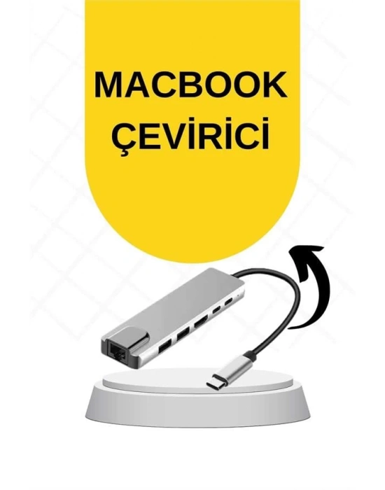 Macbook Pro/air Uyumlu USB Type-C 8 In 1 Hub Dönüştürücü Çevirici Çoklayıcı USB Hdmı Micro Sd 8 Girişli