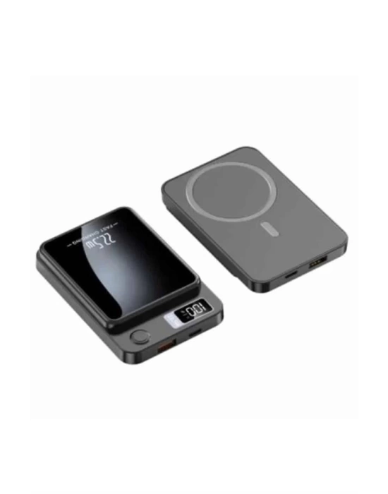 Magsafe Powerbank 10.000 mAh 22.5 Watt Hızlı Şarj Göstergeli Kablosuz Taşınabilir Şarj