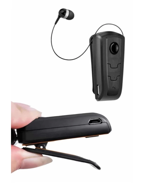 Makaralı Bluetooth Kulakiçi Yaka Kulaklığı Kablosuz Kulaklık