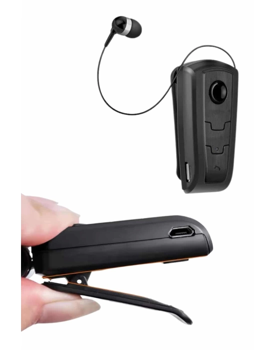 Makaralı Bluetooth Kulakiçi Yaka Kulaklığı Kablosuz Kulaklık