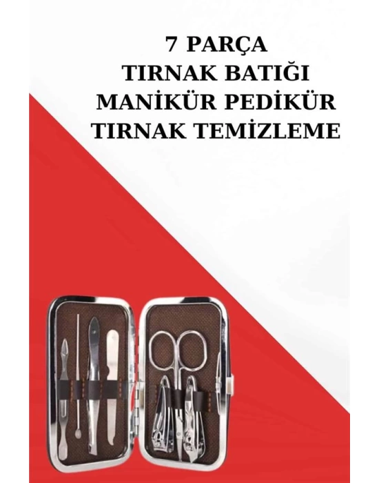 Manikür Pedikür Seti 7 Parça Tırnak Mantarı Tırnak Batığı Temizleme Taşınabilir
