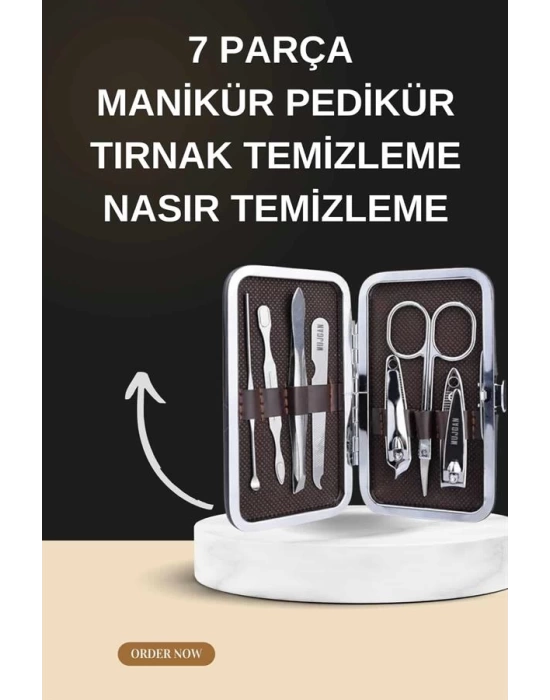 Manikür Pedikür Seti İkili Set El ve Ayak Bakımı Nasır Temizleme Protez Tırnak Çıkarma