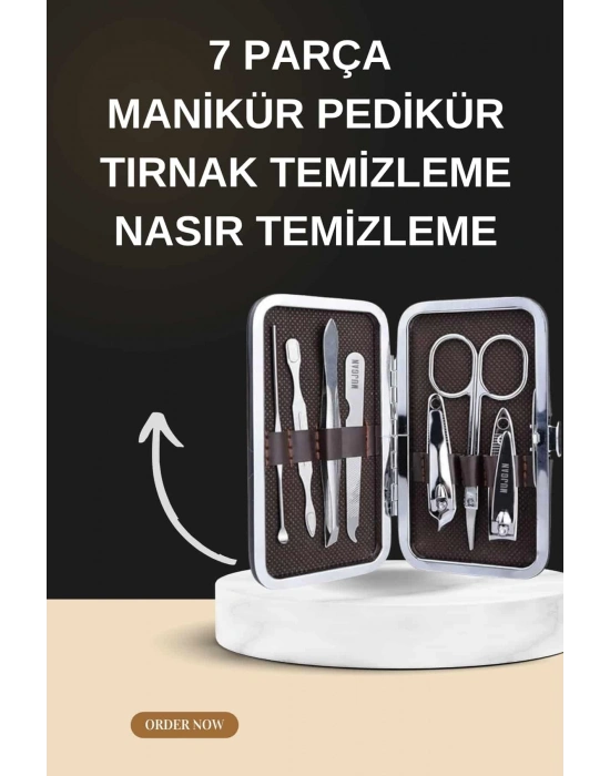 Manikür Pedikür Seti İkili Set El ve Ayak Bakımı Nasır Temizleme Protez Tırnak Çıkarma