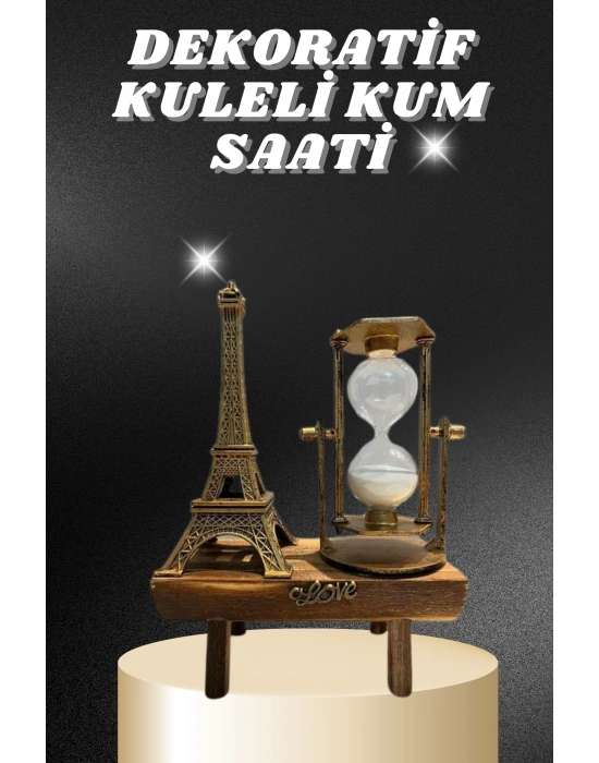 Masa Biblosu Dekoratif Süs Kum Saati Eyfel Kulesi Hediyelik Kum Saati