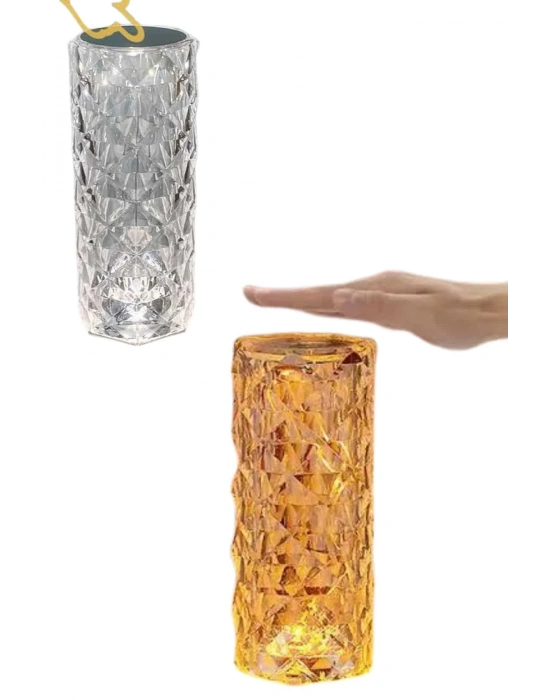 Masa ve Gece Lambası Şık ve Dayanıklı Sensörlü Şarjlı Kristal Lamba