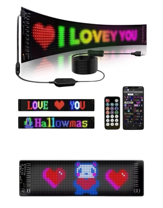 Matrix Led 16x192 Cama Yapışan Telefon Kontrollü Panel Dijital Ekran Kumandalı