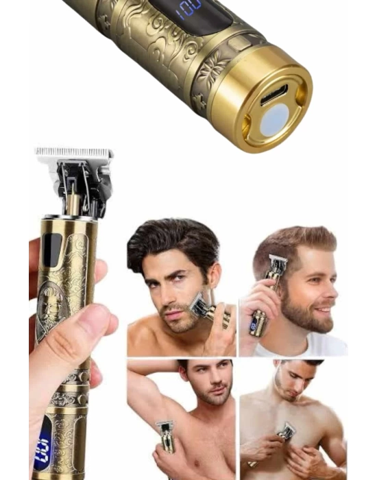 Metal Gövdeli Saç Sakal Çizim Kesme Tıraş Makinesi Kısaltma Makinesi