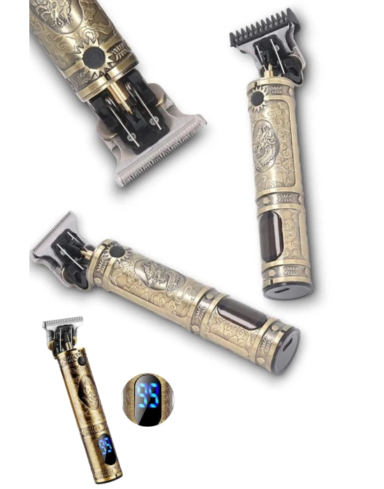 Metal Gövdeli Saç Sakal Çizim Kesme Tıraş Makinesi Kısaltma Makinesi