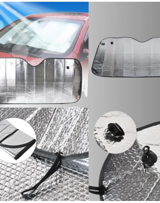 Metalize Reflektör Yüzeyli UV Koruyucu Araç Güneşliği – Serin ve Güvenli Sürüşler İçin