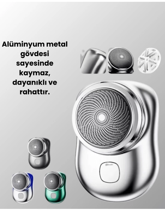 Mikro titreşim motorlu, düşük sesli, USB girişli tıraş makinesi