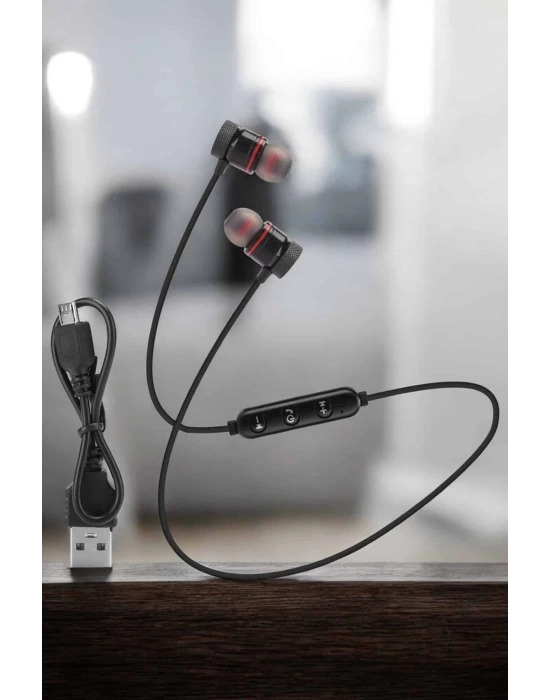 Mikrofonlu Kablosuz Sport Kulak İçi Mıknatıslı Kulaklık