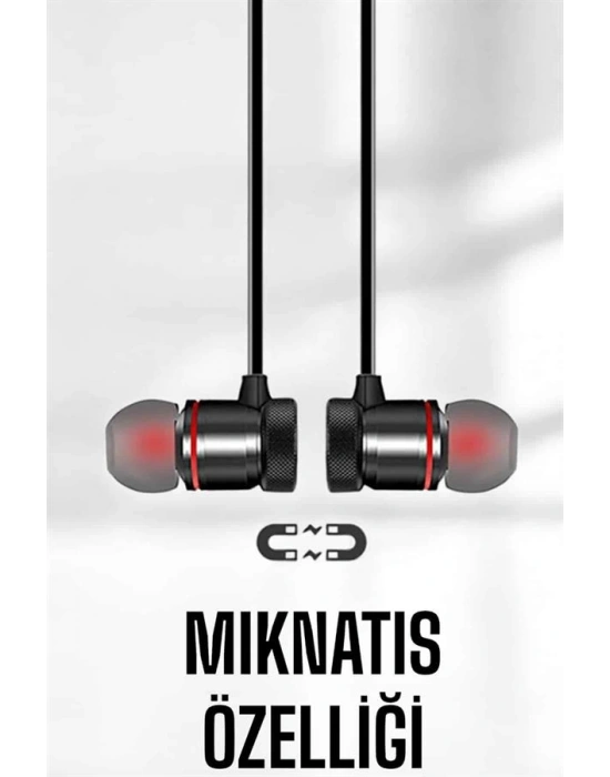 Mikrofonlu Kablosuz Sport Kulak İçi Mıknatıslı Kulaklık