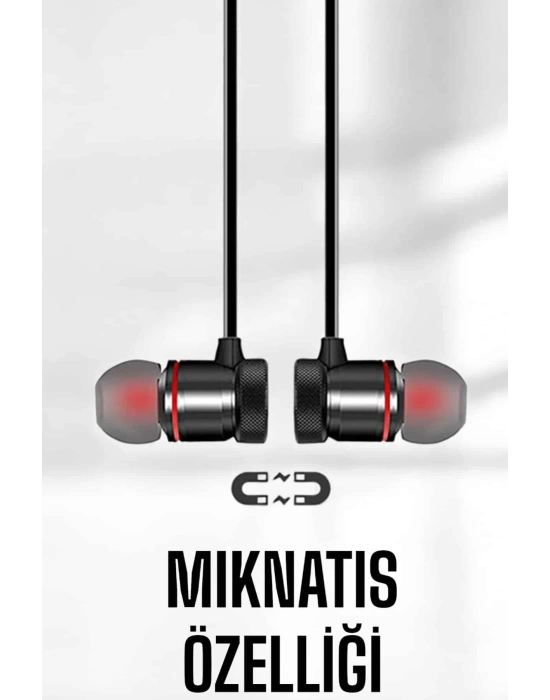 Mikrofonlu Kablosuz Sport Kulak İçi Mıknatıslı Kulaklık
