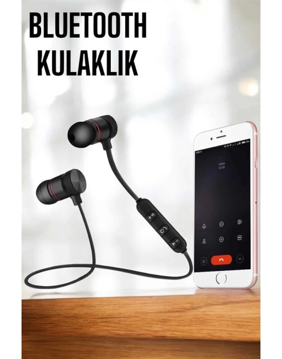 Mikrofonlu Kablosuz Sport Kulak İçi Mıknatıslı Kulaklık