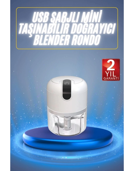 Mini El Rondosu Şarjlı Doğrayıcı Taşınabilir Rondo Blender 250 ML