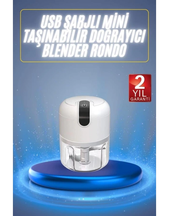 Mini El Rondosu Şarjlı Doğrayıcı Taşınabilir Rondo Blender 250 ML