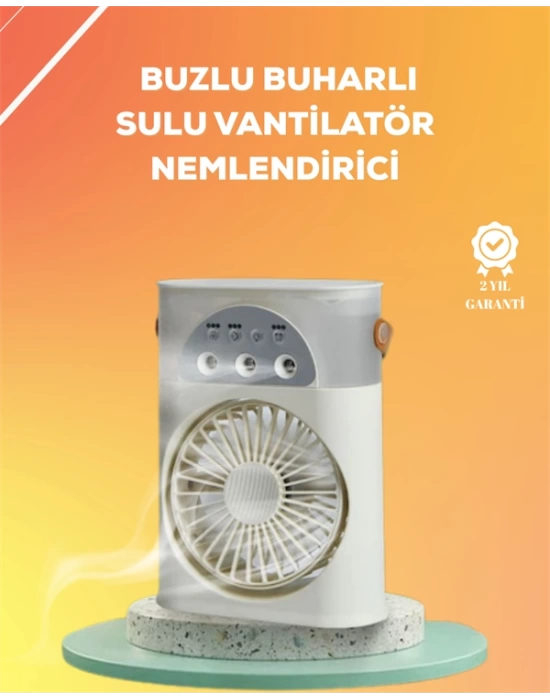 Mini Klima Fan | USBli, 7 Renk Gece Işığı, 3ü 1 Arada Fonksiyon