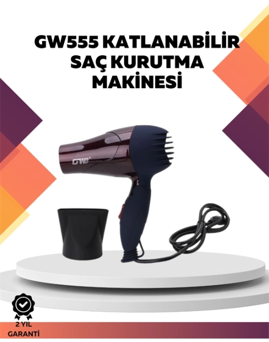 Mini Saç Kurutma Makinesi | Katlanabilir Sap, Kompakt Boyut, Sessiz Çalışma