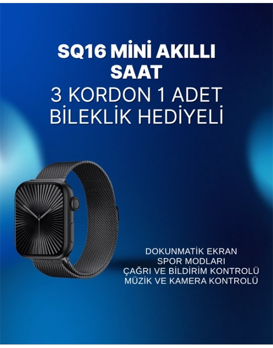 Mini Series 10 Akıllı Saat | 3 Kordon + Bileklik Hediyeli, Tüm Telefonlarla Uyumlu