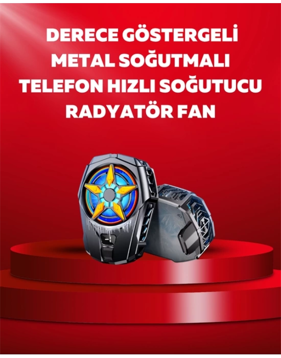 Mobil Cihaz Soğutma Radyatörü – Metal+ABS, Type-C Kablolu