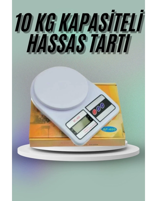 Mutfak Tartısı Dijital Göstergeli Hassas Tartı 10 Kg Kapasiteli