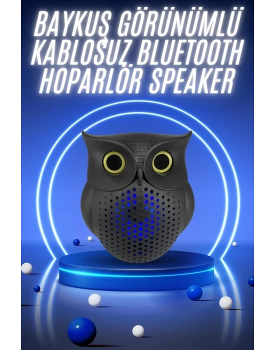 Müzik Çalar Bluetooth Hoparlör Speaker 5.0 Kablosuz Baykuş Görünümlü