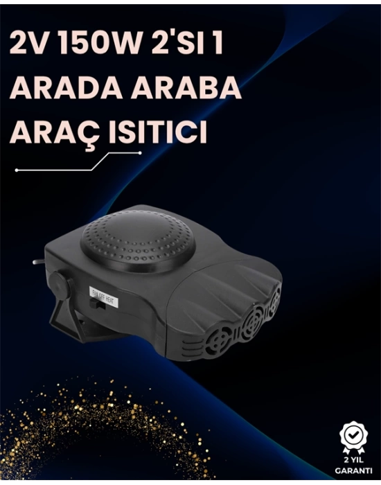 Ön Cam Buz Çözücü ve Fan | 12V Araç İçi Isıtıcı, Full Havalandırmalı, ABS Gövdeli