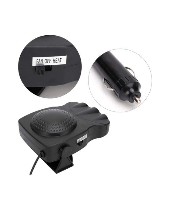 Ön Cam Buz Çözücü ve Fan | 12V Araç İçi Isıtıcı, Full Havalandırmalı, ABS Gövdeli