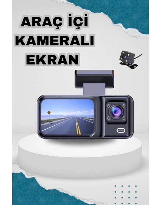 Ön ve Arka Kameralı 2 İnç 1080P Full HD DVR Araç İçi Ekran