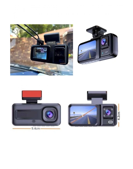 Ön ve Arka Kameralı 2 İnç 1080P Full HD DVR Araç İçi Ekran