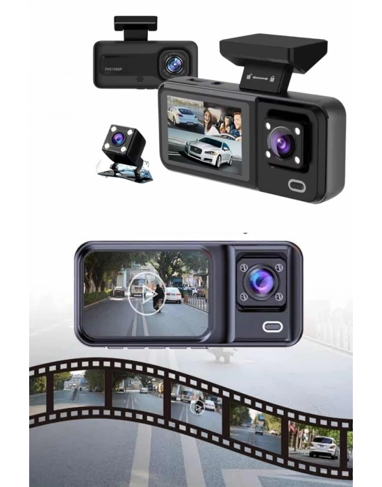 Ön ve Arka Kameralı 2 İnç 1080P Full HD DVR Araç İçi Ekran