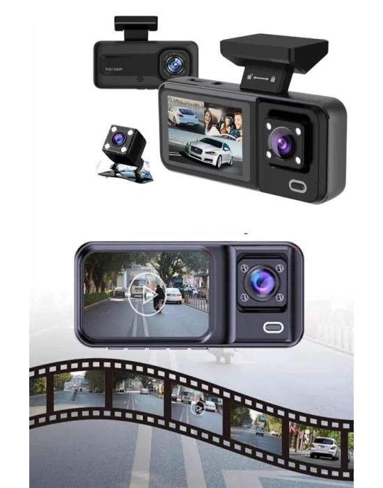 Ön ve Arka Kameralı 2 İnç 1080P Full HD DVR Araç İçi Ekran