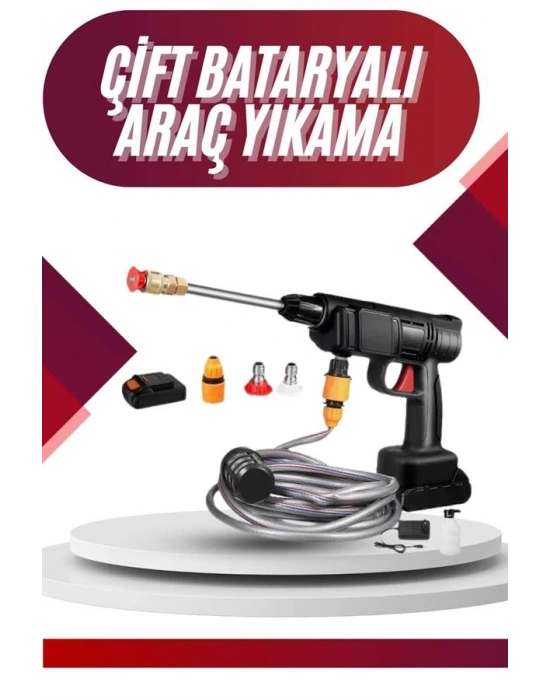 Oto Araba Yıkama Şarjlı Ve Yüksek Basınçlı Oto Yıkama Ve Sulama Tabancası