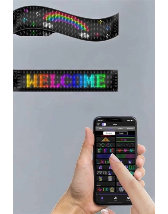 Otomobil Uyumlu Led Matrix Dijital Ekran Bluetooth Bağlantılı 16X24