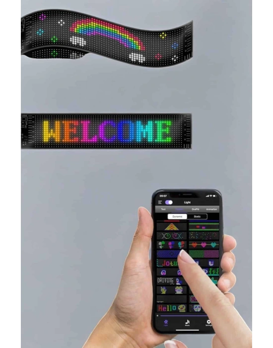 Otomobil Uyumlu Led Matrix Dijital Ekran Bluetooth Bağlantılı 16X24